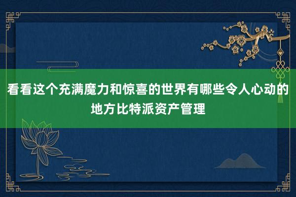 看看这个充满魔力和惊喜的世界有哪些令人心动的地方比特派资产管理