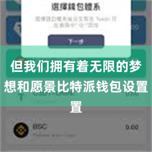 但我们拥有着无限的梦想和愿景比特派钱包设置